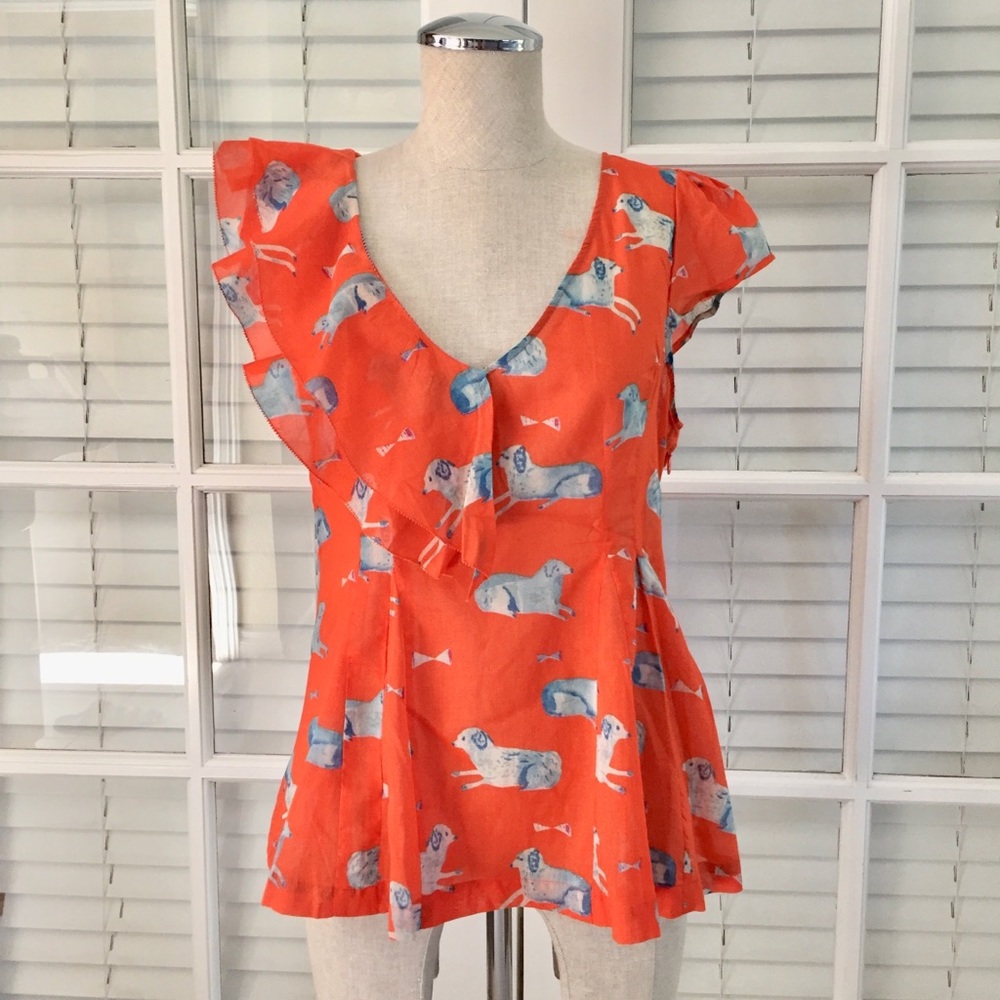 Anthropologie Meadow Rue Animal Kingdom Dog Top 4